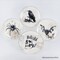 Gothic Elegance Set of 4 Plates with Real Gold Trim, Halloween Tableware Collection for Salad, Dessert, Appetizer, and Side Plates